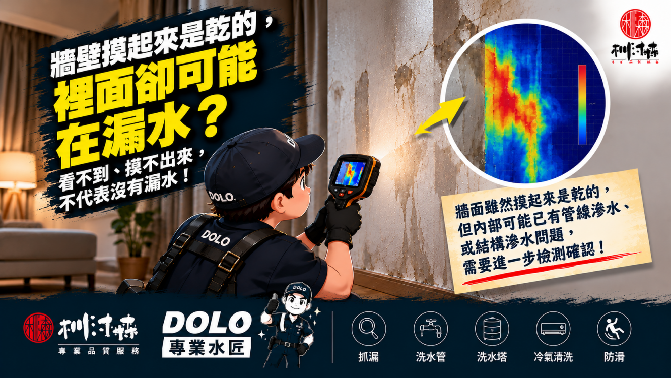 牆壁摸起來是乾的，裡面卻可能在漏水？隱藏性漏水不能只看表面！